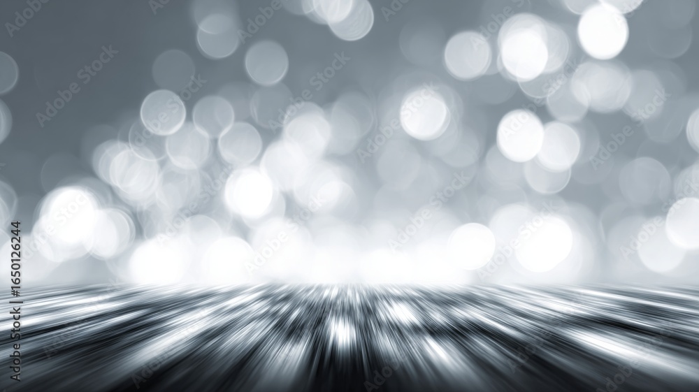 Poster abstract white and gray bokeh lights background with soft motion blur, modern business technology ba