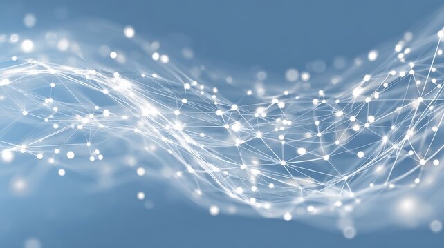 Abstract white and blue corporate background with dynamic flowing lines, modern minimal poster design for business, technology, digital marketing, and professional presentation templates