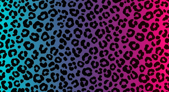 Neon Leopard Print with a Gradient Background