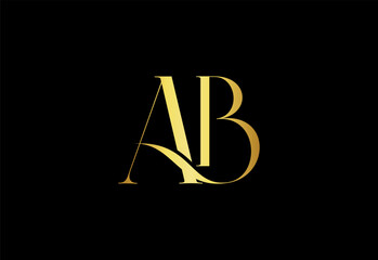 AB, BA,A,B, Monogram Logo with Abstract Letter Design.