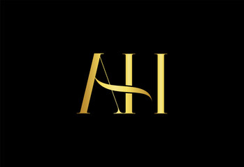 AH, HA,A,H, Monogram Logo with Abstract Letter Design.