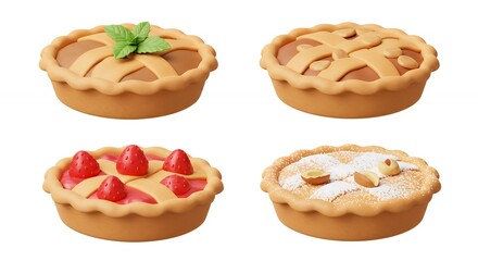 Assortment of pies displayed