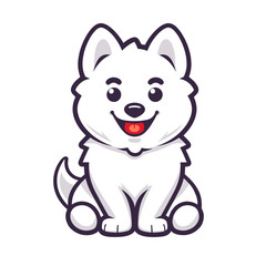 Samoyed dog character cartoon vector