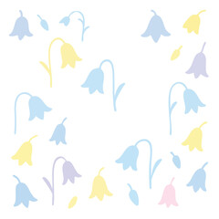 Pastel Bluebell Flower Pattern Design.