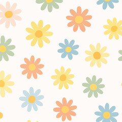 Retro Floral Seamless Pattern Design.