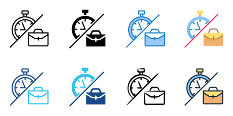 Part time job icon set multiple style collection 
