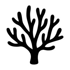 Obraz premium Silhouette coral marine life vector