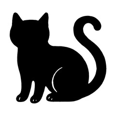 Silhouette cat illustration transparent vector