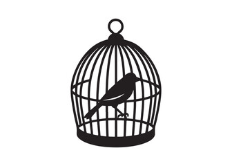 Bird Cage Silhouette Icon Vector Design Illustration.