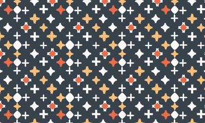 Seamless Abstract Geometric Diamond and Cross Pattern on a Dark Background