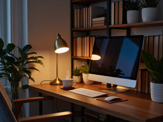 Cozy Home Office Corner Workspace