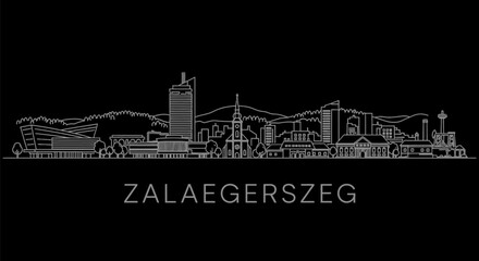 Obraz premium Zalaegerszeg Hungary Skyline Minimalist Vector.