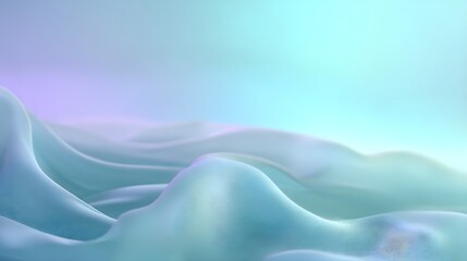 Soft Abstract Wavy Fabric Background in Serene Teal, Aqua, and Purple Gradient