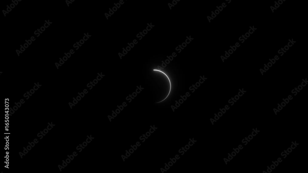 Poster neon light white color circle frame loading icon background animation. download progress, preloaded 