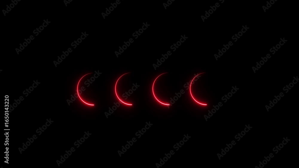 Poster neon light excellent color circle frame loading icon background animation. download progress, preloa