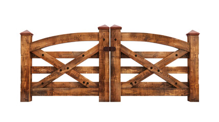 Wooden Gate isolate on transparency background