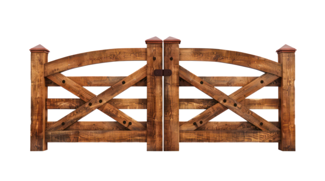 Wooden Gate isolate on transparency background