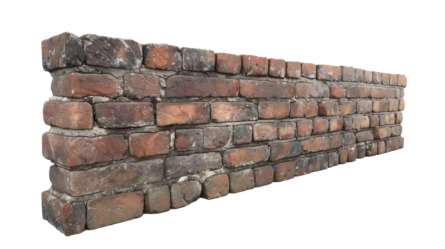 3d Brick wall isolate on transparency background