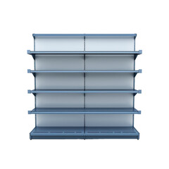 Empty Supermarket shelve isolate on transparency background