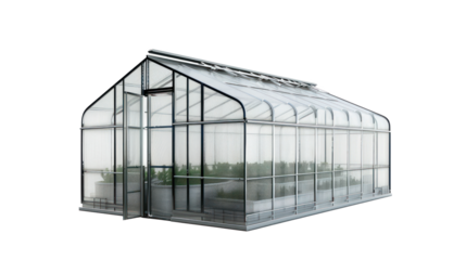 Empty greenhouse, 3d rendering isolate on transparency background