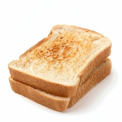 Two slices of golden-brown toasted bread, stacked, showing slightly browned, buttered surfaces