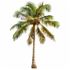 Fototapeta premium Isolated coconut palm tree against white background