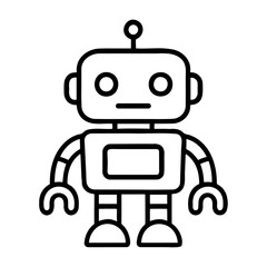 Fototapeta premium Minimalist robot outline illustration vector