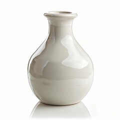 Off-white ceramic vase with a bulbous body and narrow neck