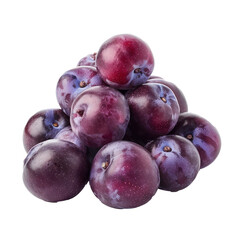 Obraz premium Heap of Fresh Plum, clipping path isolate on transparency background