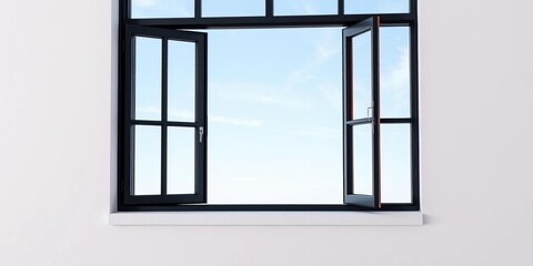 Sleek black window frame detail, minimalist design ,  design element,  sophisticated