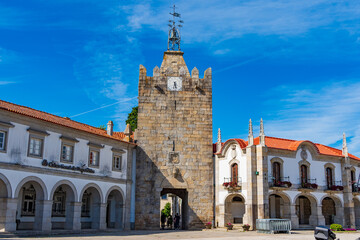 Fototapeta premium Torre do Relogio, the clock tower in Caminha, Portugal