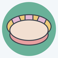 Icon Plate. related to Plastic Product symbol. color mate style. design editable