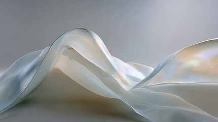 Abstract, flowing, light, iridescent fabric