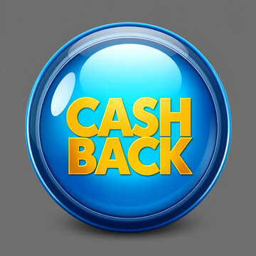 Cash Back eyeball glossy elegant blue round button abstract