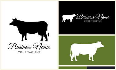 Cow Silhouette Logo Designs.
