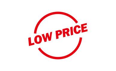 LOW PRICE - LOW PRICE text written on Red Rubber Stamp 
