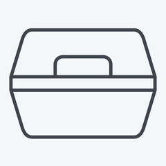 Icon Food Box. related to Plastic Product symbol. line style. design editable