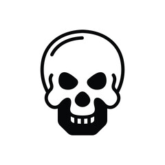 Black solid icon for skull
