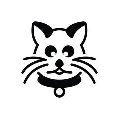Black solid icon for cat