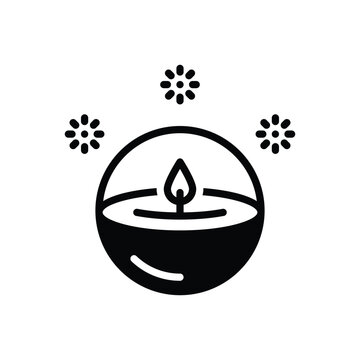 Black solid icon for candle