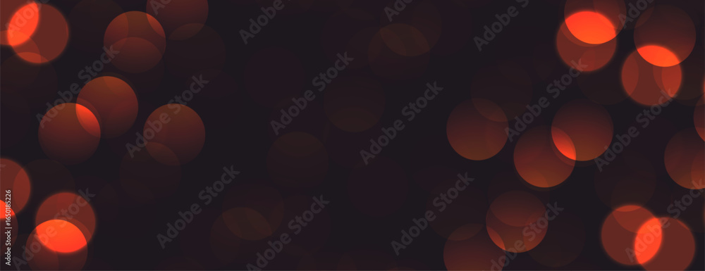 Wall mural bokeh style abstract dark banner with shiny effect