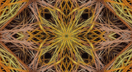 Abstract fractal art kaleidoscope pattern geometric design wallpaper background