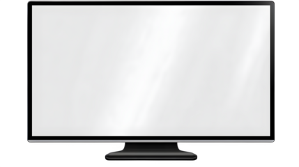 Sleek modern computer monitor with blank screen ready for your content, perfect for presentations
