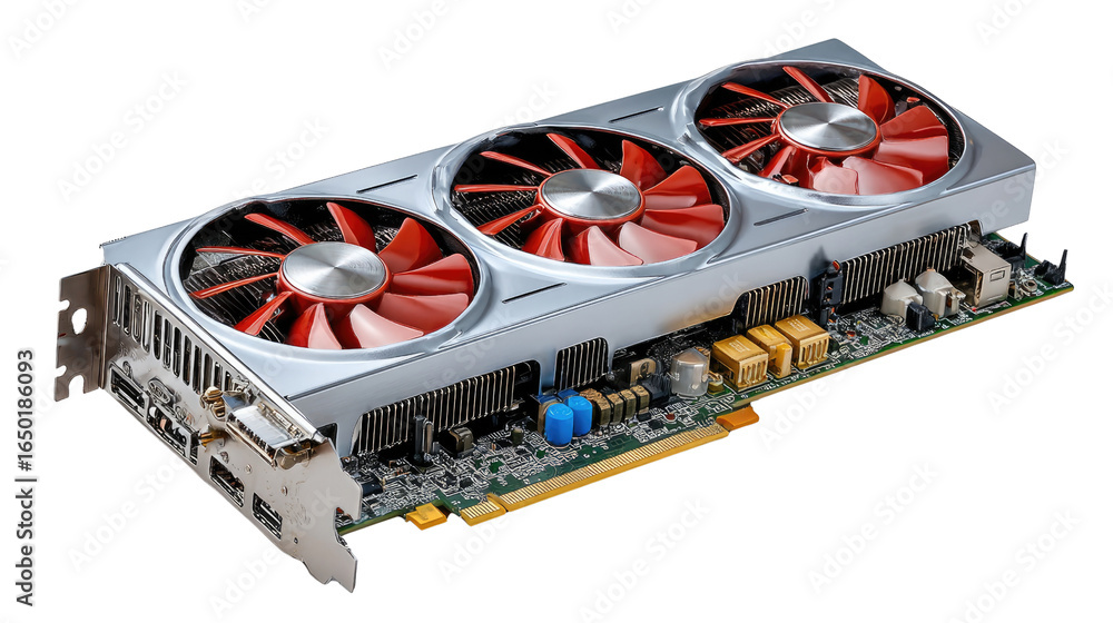 Fototapete advanced gpu cooling solution : a cutting-edge graphics processing unit (gpu) showcasing a sophistic