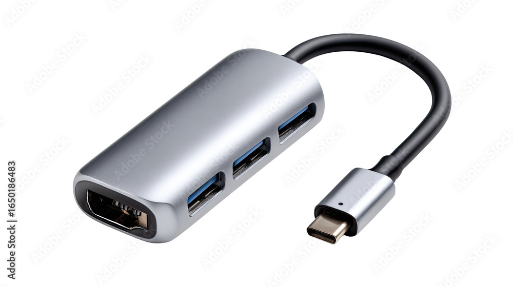 Aufkleber technological convergence: a sleek usb-c hub elegantly showcases the potential for seamless connecti