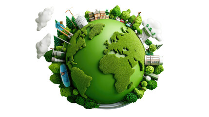Green Planet: A verdant planet Earth, flourishing with life and vitality, showcases the beauty and importance of environmental preservation and sustainable living.