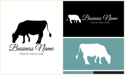 Cow Silhouette Logo Variations. (2)