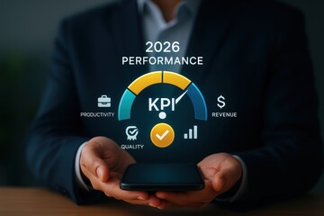 2026 performance indicators displayed over a phone.
