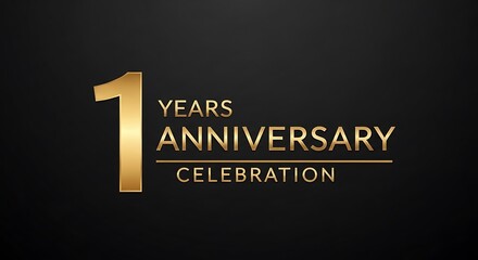 Golden One Year Anniversary Celebration Design