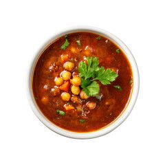 Delicious and Aromatic Chickpea Soup in White Bowl